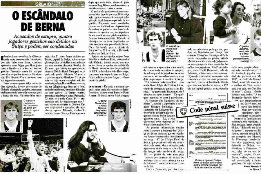Reprodução de páginas da revista Placar de agosto de 1987.